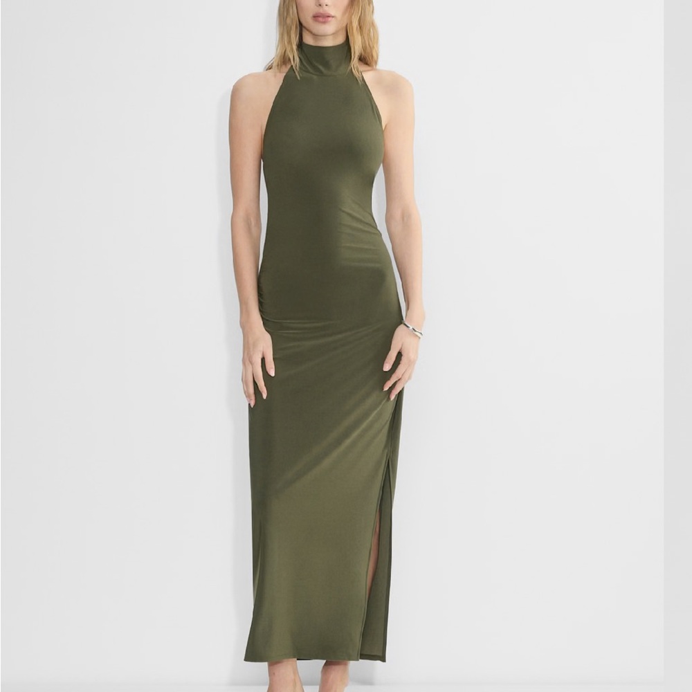 Aritzia Smooth Matter Remedy Dress Dark Olive Size Small
